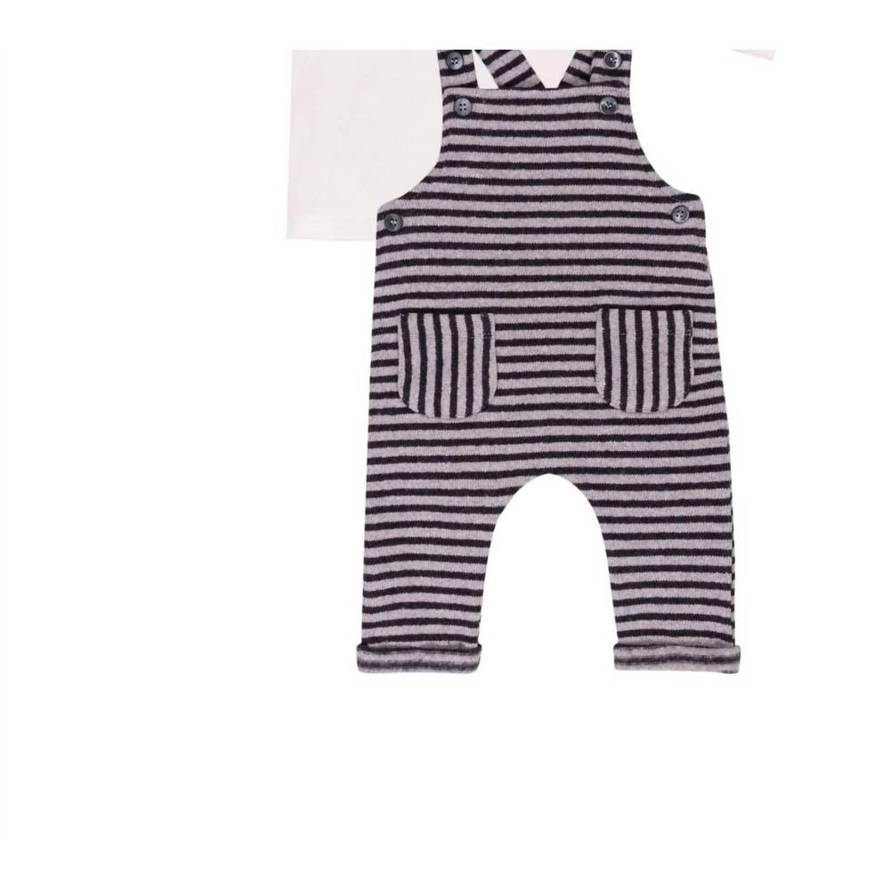 NEW EMC striped jumper knit set in grey/navy